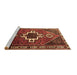 Sideview of Machine Washable Persian Brown Traditional Rug, wshtr1412brn