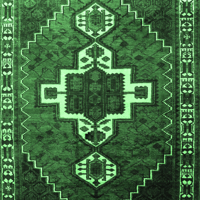 Machine Washable Persian Emerald Green Traditional Area Rugs, wshtr1412emgrn