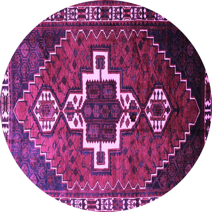 Round Persian Purple Traditional Rug, tr1412pur
