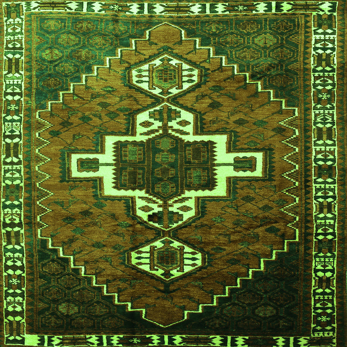 Serging Thickness of Persian Green Traditional Rug, tr1412grn