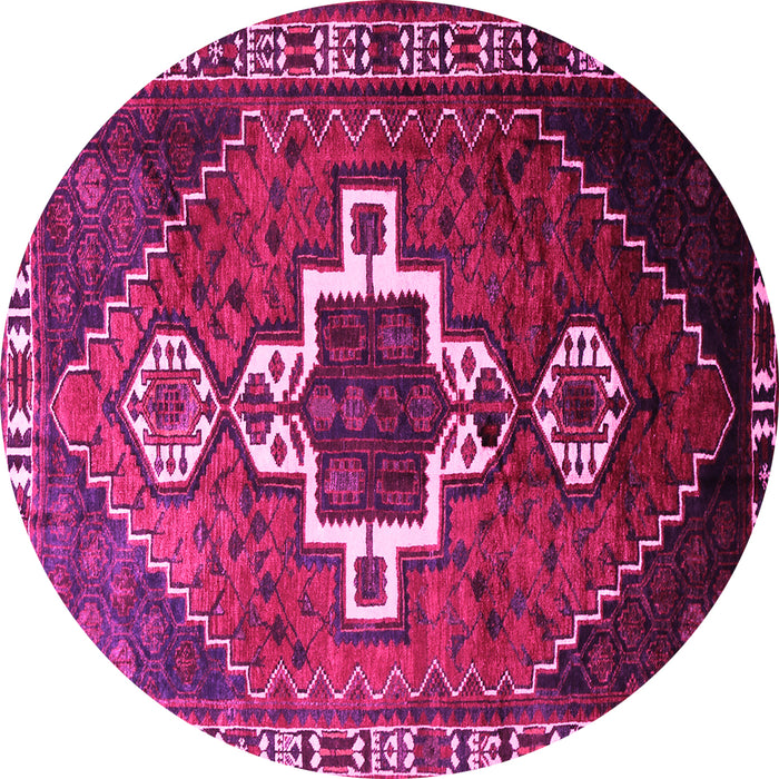 Round Persian Pink Traditional Rug, tr1412pnk