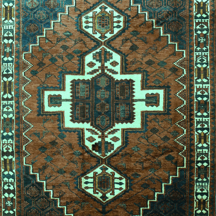 Machine Washable Persian Turquoise Traditional Area Rugs, wshtr1412turq
