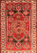 Serging Thickness of Machine Washable Persian Orange Traditional Area Rugs, wshtr1413org