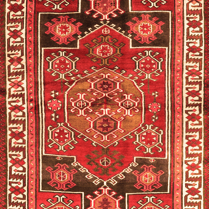 Serging Thickness of Machine Washable Persian Orange Traditional Area Rugs, wshtr1413org