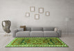 Machine Washable Persian Green Traditional Area Rugs in a Living Room,, wshtr1413grn