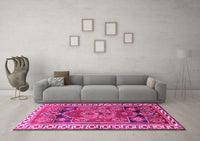 Machine Washable Persian Pink Traditional Rug, wshtr1413pnk