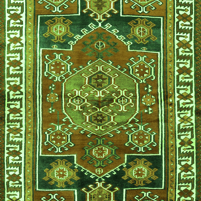Serging Thickness of Machine Washable Persian Green Traditional Area Rugs, wshtr1413grn