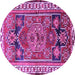 Round Persian Purple Traditional Rug, tr1413pur