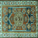 Square Persian Turquoise Traditional Rug, tr1413turq