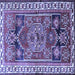 Square Persian Blue Traditional Rug, tr1413blu