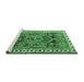 Sideview of Machine Washable Persian Emerald Green Traditional Area Rugs, wshtr1413emgrn