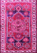 Machine Washable Persian Pink Traditional Rug, wshtr1413pnk