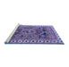 Sideview of Machine Washable Persian Blue Traditional Rug, wshtr1413blu