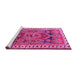 Sideview of Machine Washable Persian Pink Traditional Rug, wshtr1413pnk