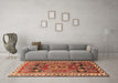 Machine Washable Persian Brown Traditional Rug in a Living Room,, wshtr1413brn