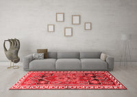 Machine Washable Persian Red Traditional Rug, wshtr1413red