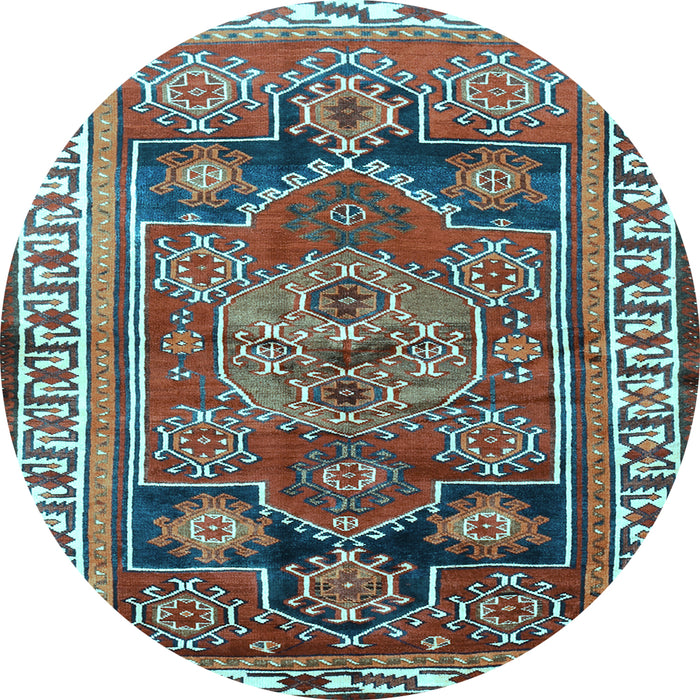 Round Persian Light Blue Traditional Rug, tr1413lblu