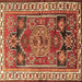 Square Persian Brown Traditional Rug, tr1413brn