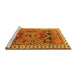 Sideview of Machine Washable Persian Yellow Traditional Rug, wshtr1413yw