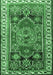 Machine Washable Persian Emerald Green Traditional Area Rugs, wshtr1413emgrn