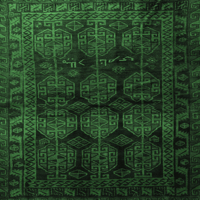 Square Persian Emerald Green Traditional Rug, tr1414emgrn