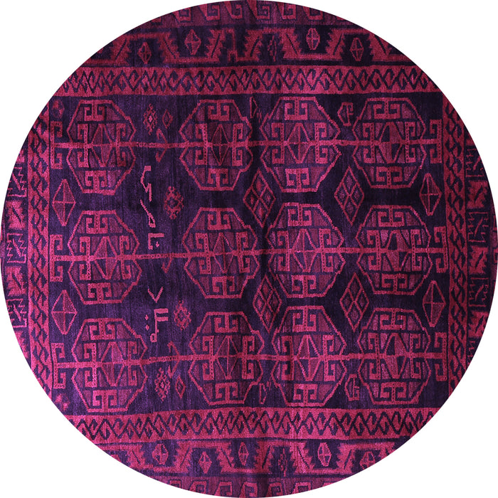 Round Persian Purple Traditional Rug, tr1414pur