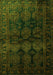 Serging Thickness of Machine Washable Persian Green Traditional Area Rugs, wshtr1414grn