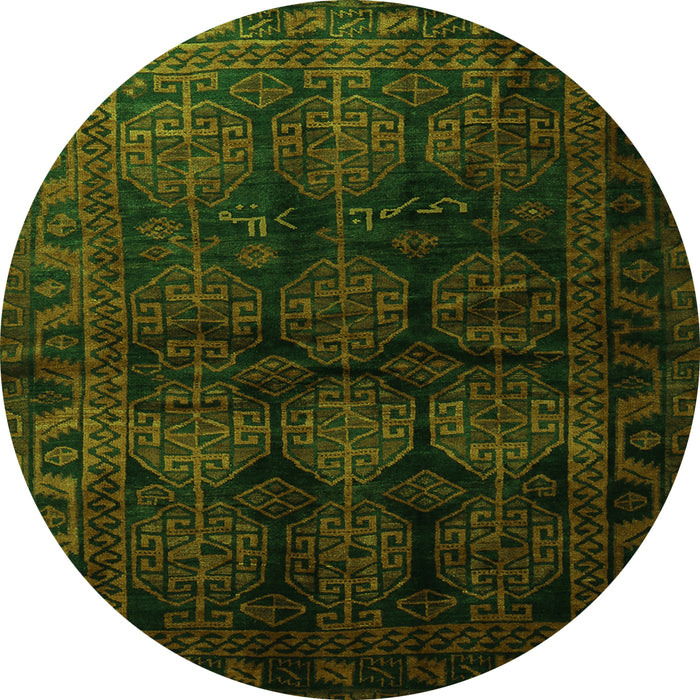 Square Persian Green Traditional Rug, tr1414grn