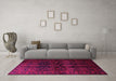 Machine Washable Persian Pink Traditional Rug in a Living Room, wshtr1414pnk