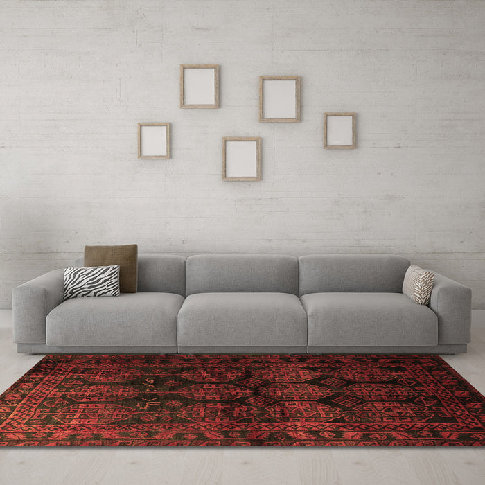 Machine Washable Persian Brown Traditional Rug in a Living Room,, wshtr1414brn