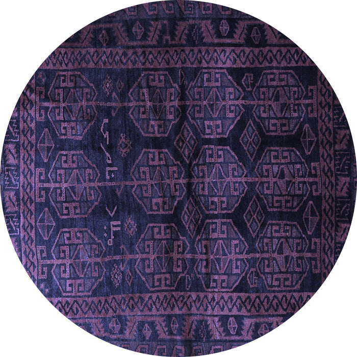 Round Persian Blue Traditional Rug, tr1414blu
