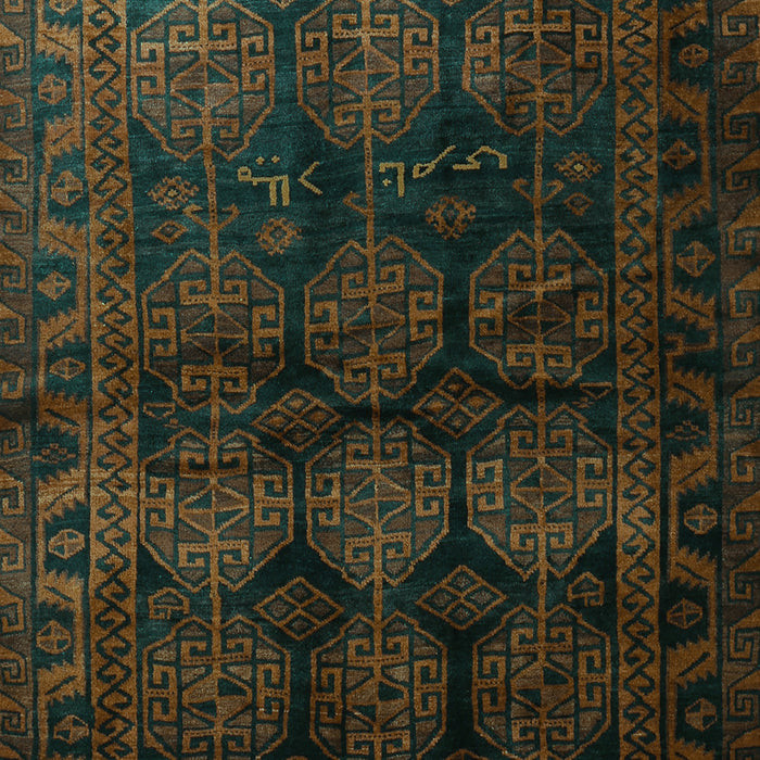 Machine Washable Persian Turquoise Traditional Area Rugs, wshtr1414turq