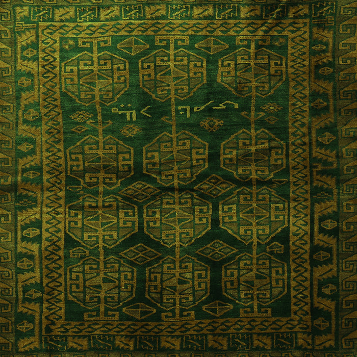 Round Machine Washable Persian Green Traditional Area Rugs, wshtr1414grn