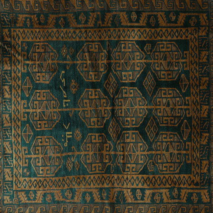 Square Persian Turquoise Traditional Rug, tr1414turq