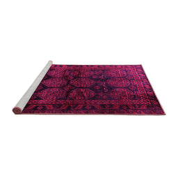 Sideview of Machine Washable Persian Pink Traditional Rug, wshtr1414pnk