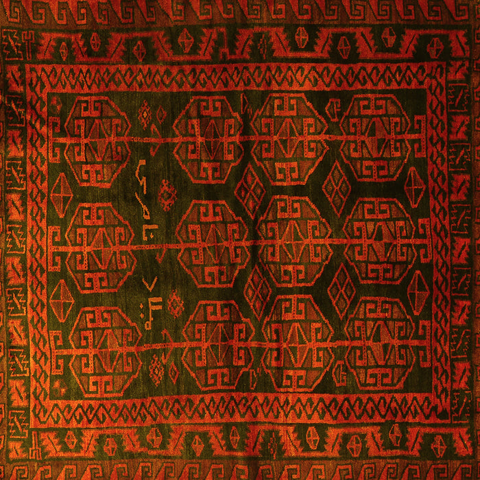 Square Machine Washable Persian Yellow Traditional Rug, wshtr1414yw