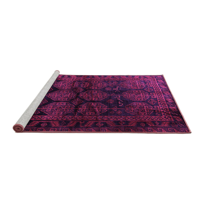 Sideview of Machine Washable Persian Purple Traditional Area Rugs, wshtr1414pur