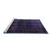 Sideview of Machine Washable Persian Blue Traditional Rug, wshtr1414blu