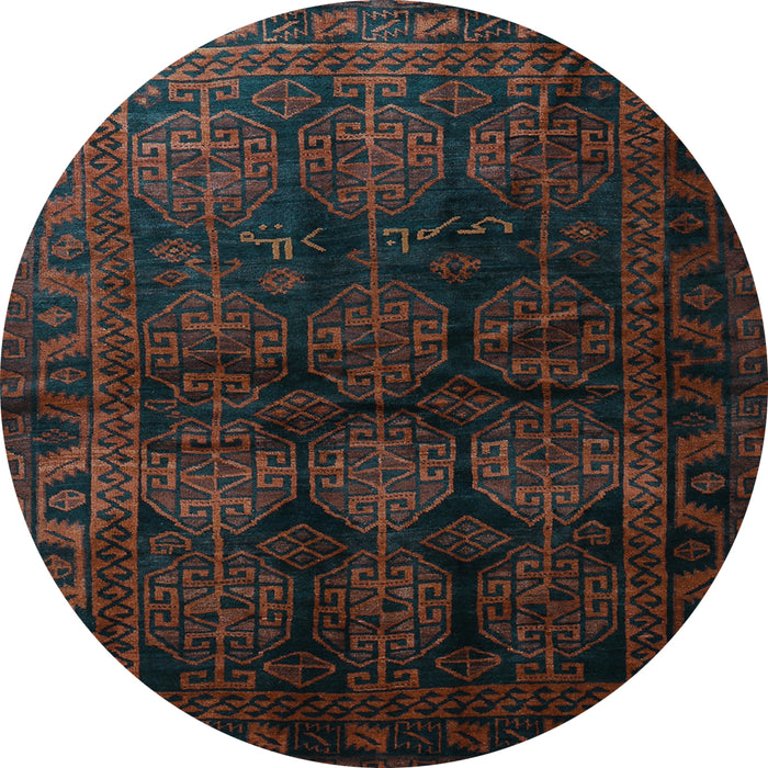 Round Persian Light Blue Traditional Rug, tr1414lblu