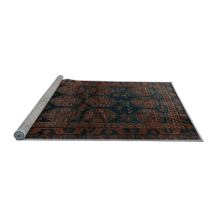 Sideview of Machine Washable Persian Light Blue Traditional Rug, wshtr1414lblu
