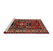 Sideview of Machine Washable Traditional Dark Almond Brown Rug, wshtr1415