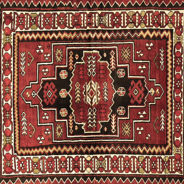 Square Persian Brown Traditional Rug, tr1415brn