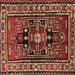 Square Persian Brown Traditional Rug, tr1415brn