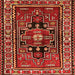 Round Machine Washable Persian Orange Traditional Area Rugs, wshtr1415org