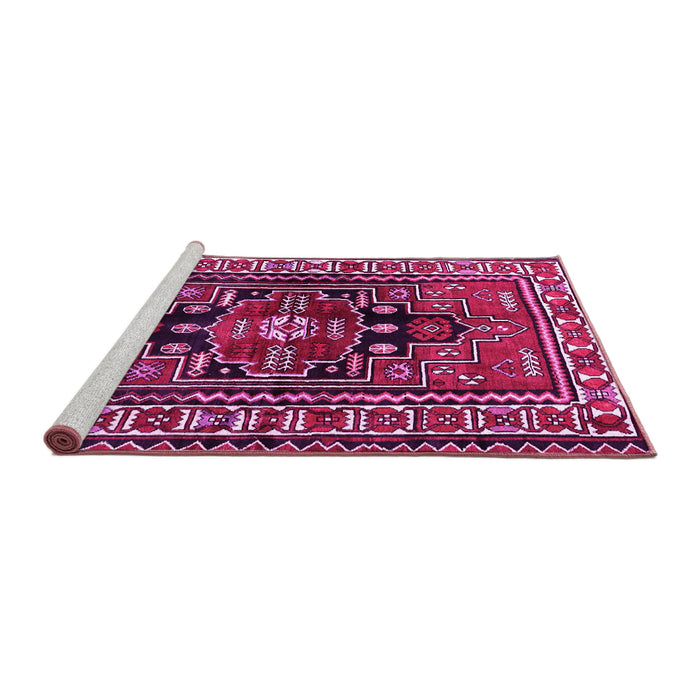 Sideview of Machine Washable Persian Pink Traditional Rug, wshtr1415pnk