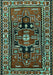 Machine Washable Persian Turquoise Traditional Area Rugs, wshtr1415turq