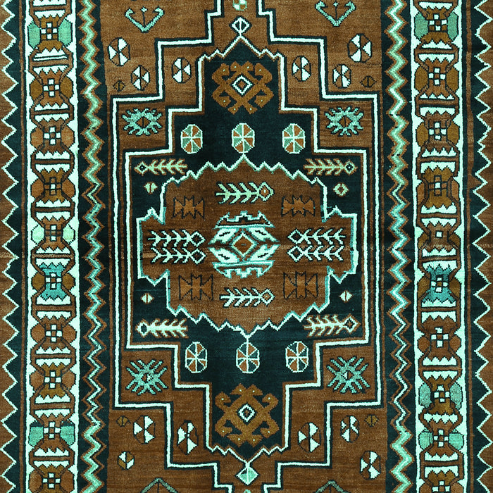 Machine Washable Persian Turquoise Traditional Area Rugs, wshtr1415turq