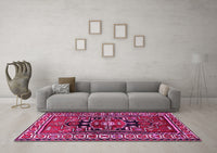 Machine Washable Persian Pink Traditional Rug, wshtr1415pnk