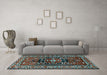 Machine Washable Persian Light Blue Traditional Rug in a Living Room, wshtr1415lblu