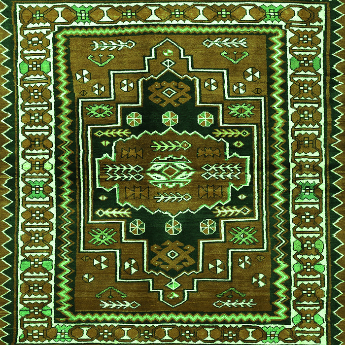Serging Thickness of Persian Green Traditional Rug, tr1415grn